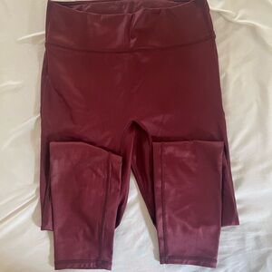 Burgundy High-Waisted Leggings